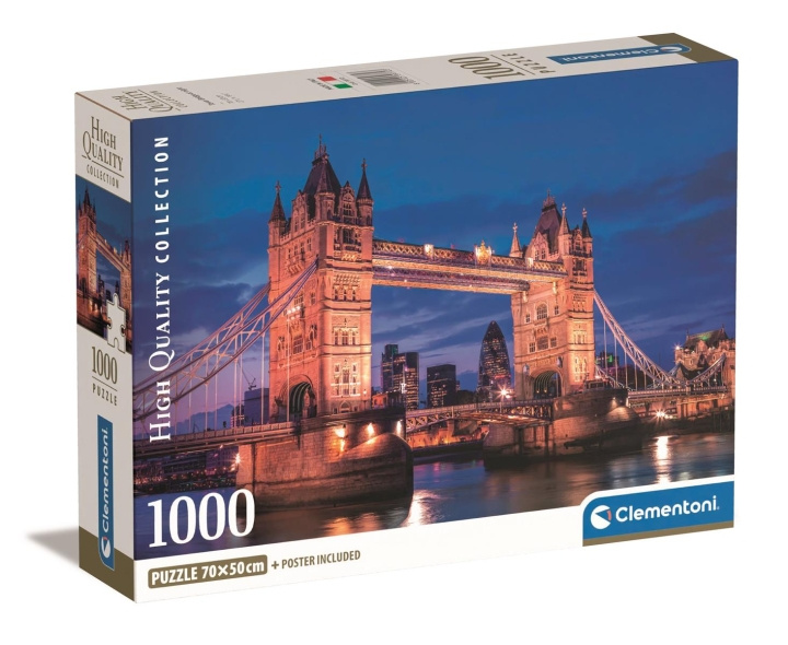 Clementoni 1000 stk CB høykvalitets samling Tower Bridge om natten i gruppen SPORT, FRITID & HOBBY / Hobby / Puslespill hos TP E-commerce Nordic AB (C81956)