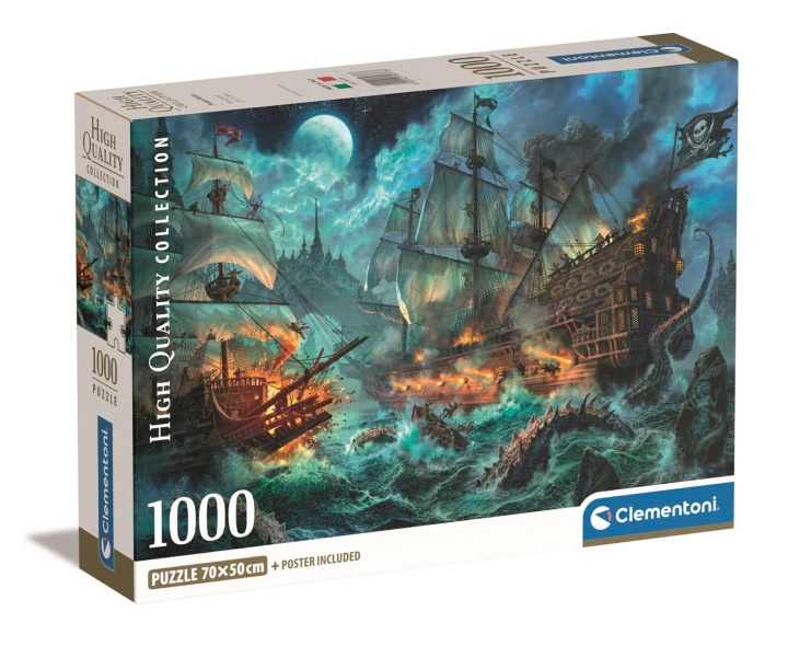 Clementoni 1000 stk CB høykvalitets samling Pirates Battle i gruppen SPORT, FRITID & HOBBY / Hobby / Puslespill hos TP E-commerce Nordic AB (C81961)