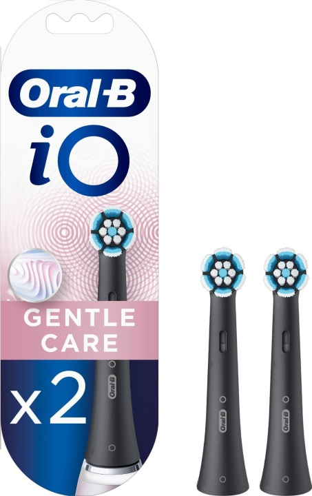 Oral B iO Gentle Care Black erstatningshoder 2 stk i gruppen HELSE OG SKJØNNHET / Munnpleie / Elektriske tannbørster tilbehør hos TP E-commerce Nordic AB (C82440)