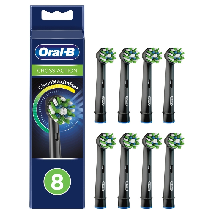 Oral B CrossAction Black erstatningshoder 8 stk i gruppen HELSE OG SKJØNNHET / Munnpleie / Elektriske tannbørster tilbehør hos TP E-commerce Nordic AB (C82525)