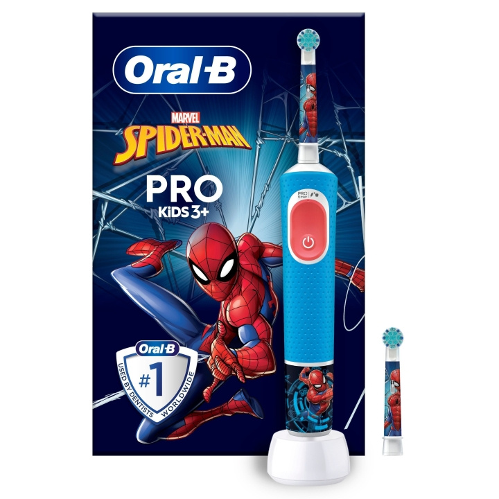 Oral B Vitality Pro Kids Spiderman elektrisk tannbørste HBOX i gruppen HELSE OG SKJØNNHET / Munnpleie / Elektriske tannbørster hos TP E-commerce Nordic AB (C82526)