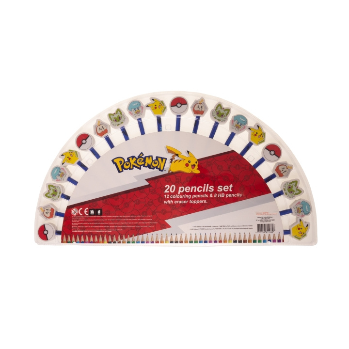 Pokémon Blyantsett med viskelær (20-pk) (161707053) i gruppen LEKER, BARN OG BABY / Leker / Håndtverk hos TP E-commerce Nordic AB (C82655)