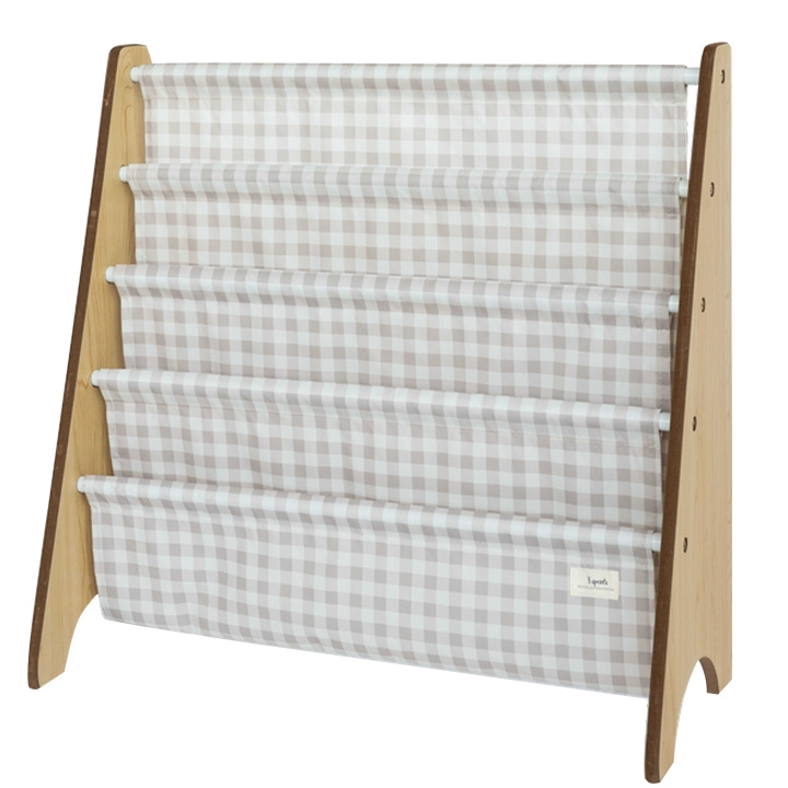 3 Sprouts Bokhylle - Gingham Beige (IRKGBG) i gruppen LEKER, BARN OG BABY / Barnerom / Lagring hos TP E-commerce Nordic AB (C82778)