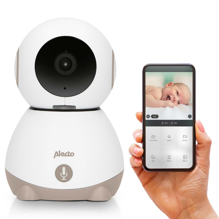 Alecto Wi-Fi-babyvakt med kamera Hvit/Taupe i gruppen LEKER, BARN OG BABY / Sikkerhet / Babymonitorer hos TP E-commerce Nordic AB (C82798)