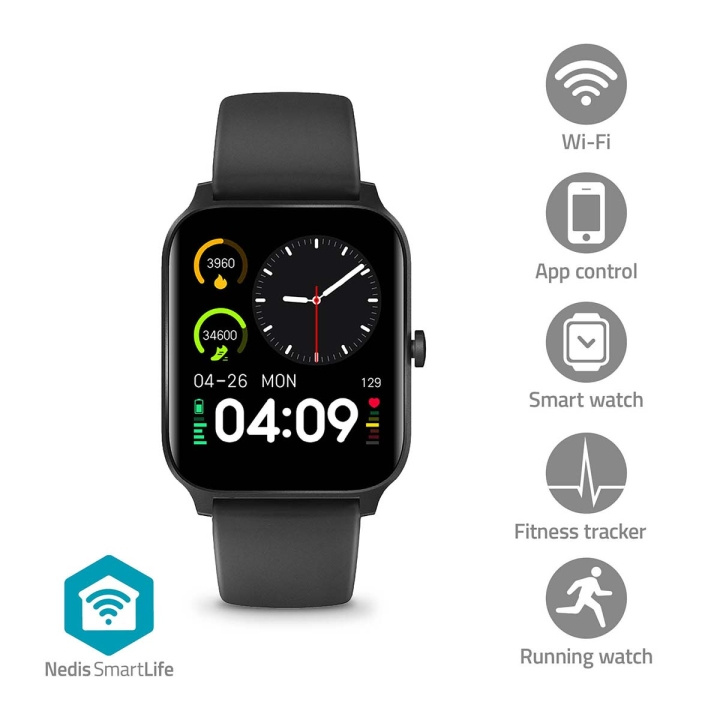 Nedis SmartLife-klokke | LCD | IP68 | Maksimal driftstid: 14400 min | Android™ / IOS | Sort i gruppen SPORT, FRITID & HOBBY / Smartwatch og Aktivitetsmålere / Smartwatches hos TP E-commerce Nordic AB (C82805)