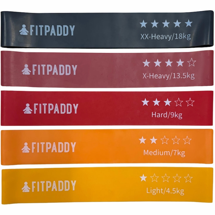 Fitpaddy Elastiska Band Set 5st i gruppen SPORT, FRITID & HOBBY / Treningsutstyr / Treningstilbehør hos TP E-commerce Nordic AB (C82832)