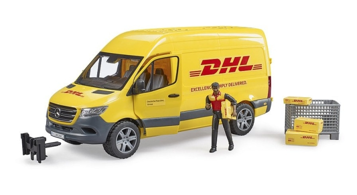 Bruder MB Sprinter DHL med sjåfør (02671) i gruppen SPORT, FRITID & HOBBY / Hobby / Plastmodeller / Biler hos TP E-commerce Nordic AB (C83609)