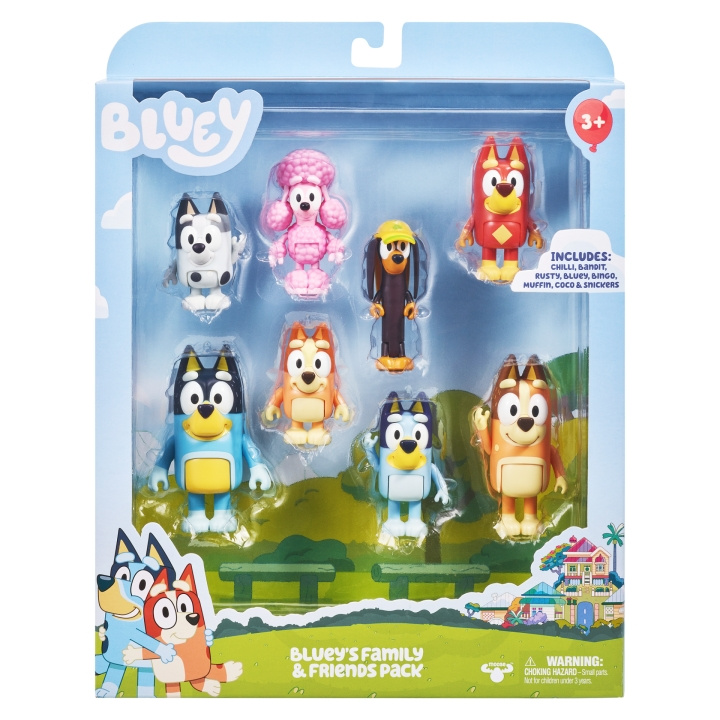 BLUEY multipakke med 8 figurer - S3 (90128) i gruppen LEKER, BARN OG BABY / Leker / Figurer, miniatyrer og tilbehør hos TP E-commerce Nordic AB (C83632)