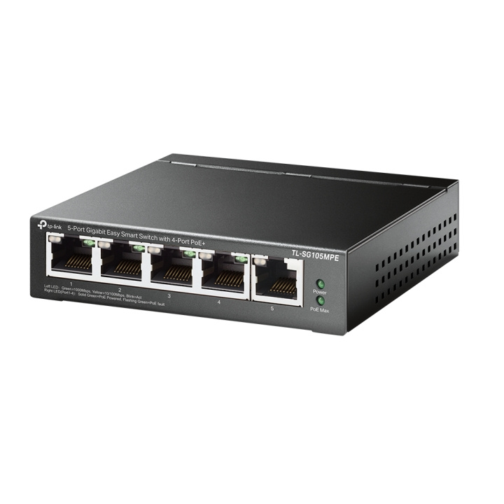 TP-Link 5-port Gigabit Easy Smart-svitsj med 4-porters PoE+ i gruppen Datautstyr / Kabler og adaptere / HDMI/VGA/DVI-switcher hos TP E-commerce Nordic AB (C83885)