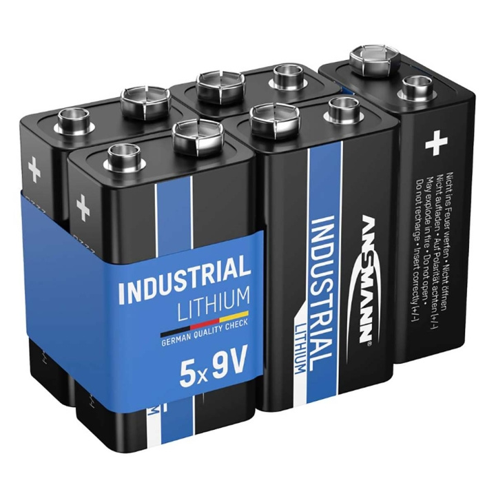 Ansmann 9V litiumbatteri for industrielt bruk, 5-pk i gruppen Elektronikk / Batterier & Ladere / Batterier hos TP E-commerce Nordic AB (C84264)