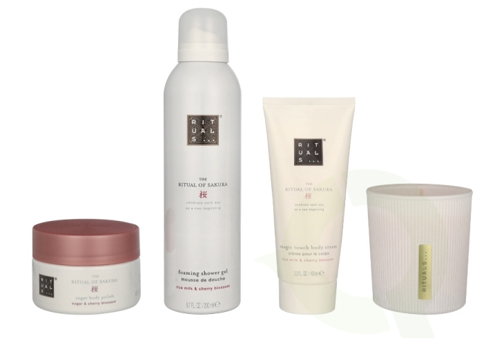 Rituals Sakura Medium Set 565 ml Body Cream 100ml/Scented Candle 140g/Body Scrub 125g/Foaming Shower Gel 200ml i gruppen HELSE OG SKJØNNHET / Gavesett / Gavesett for henne hos TP E-commerce Nordic AB (C84523)