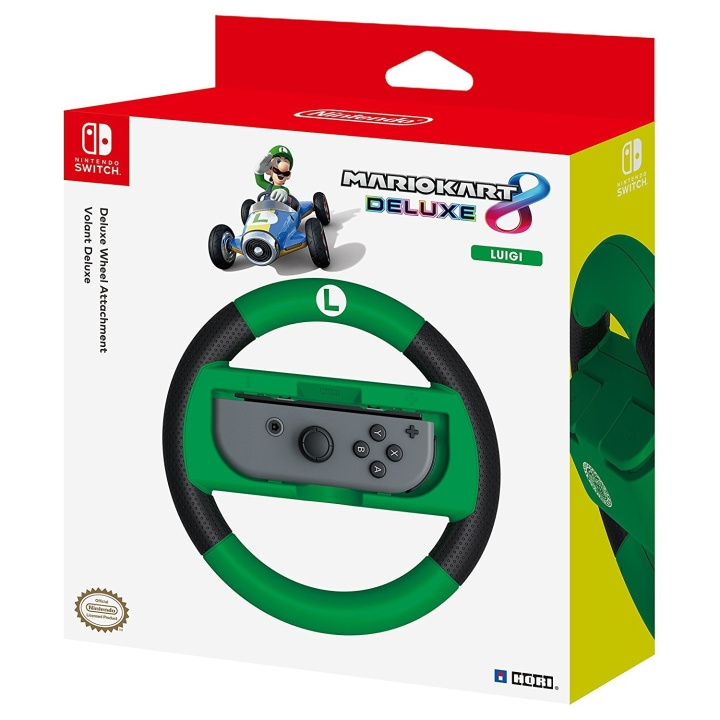 Hori Mario Kart 8 Deluxe - Racing Wheel Controller (Luigi) i gruppen Elektronikk / TV-spill & tilbehør / Nintendo Switch / Tilbehør hos TP E-commerce Nordic AB (C84564)