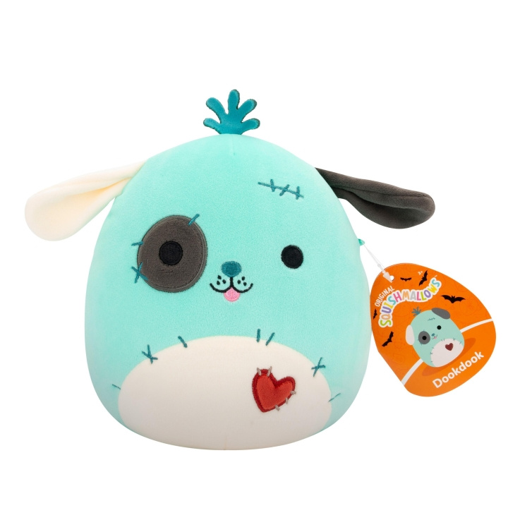 Squishmallows 19 cm halloweenplysj - Dookdook Patchwork Dog i gruppen LEKER, BARN OG BABY / Babyleker (0-3 år) / Kosedyr hos TP E-commerce Nordic AB (C84901)