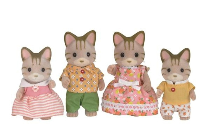 Sylvanian Families Stripete kattefamilie (5180) i gruppen LEKER, BARN OG BABY / Leker / Figurer, miniatyrer og tilbehør hos TP E-commerce Nordic AB (C85275)