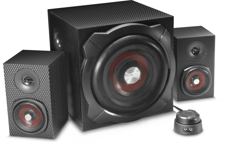 Speedlink GRAVITY CARBON 2.1 Subwoofer-system, svart i gruppen Datautstyr / Datamaskin Tilbehør / Høyttaler hos TP E-commerce Nordic AB (C85354)