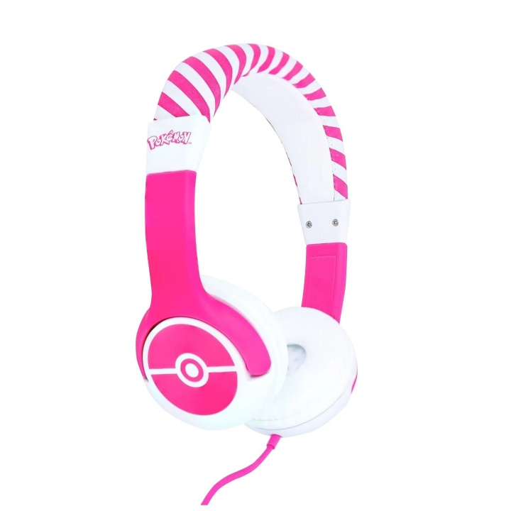 OTL Junior hodetelefoner - Pokemon Pokeball Pink (PK0842) i gruppen Elektronikk / Lyd & Bilde / Hodetelefoner & Tilbehør / Hodetelefoner hos TP E-commerce Nordic AB (C85394)