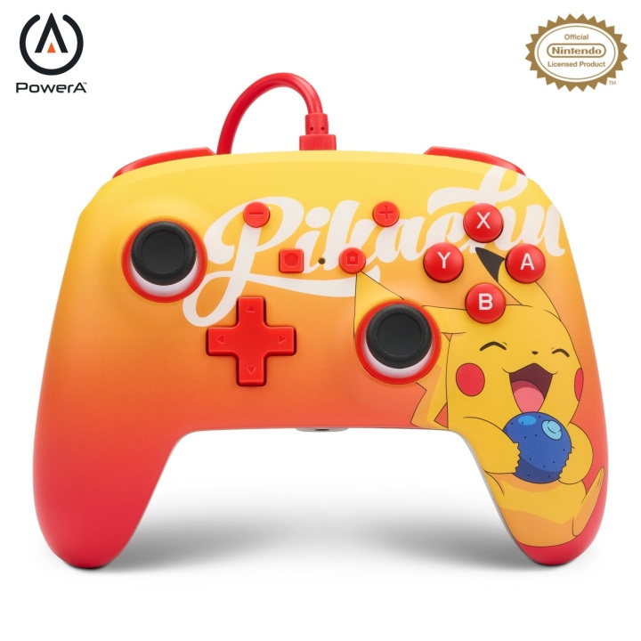 PowerA NSW ENH Wired Controller - Oran Berry Pikachu / Nintendo Switch i gruppen Elektronikk / TV-spill & tilbehør / Nintendo Switch hos TP E-commerce Nordic AB (C85475)