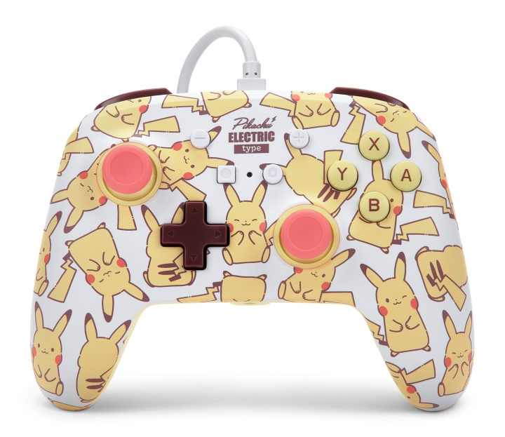 PowerA NSW ENH Wired Controller - Pikachu Blush i gruppen Elektronikk / TV-spill & tilbehør / Nintendo Switch hos TP E-commerce Nordic AB (C85476)