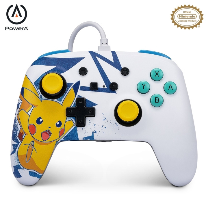 PowerA NSW ENH Wired Controller - Pikachu High Voltage / Nintendo Switch i gruppen Elektronikk / TV-spill & tilbehør / Nintendo Switch hos TP E-commerce Nordic AB (C85477)