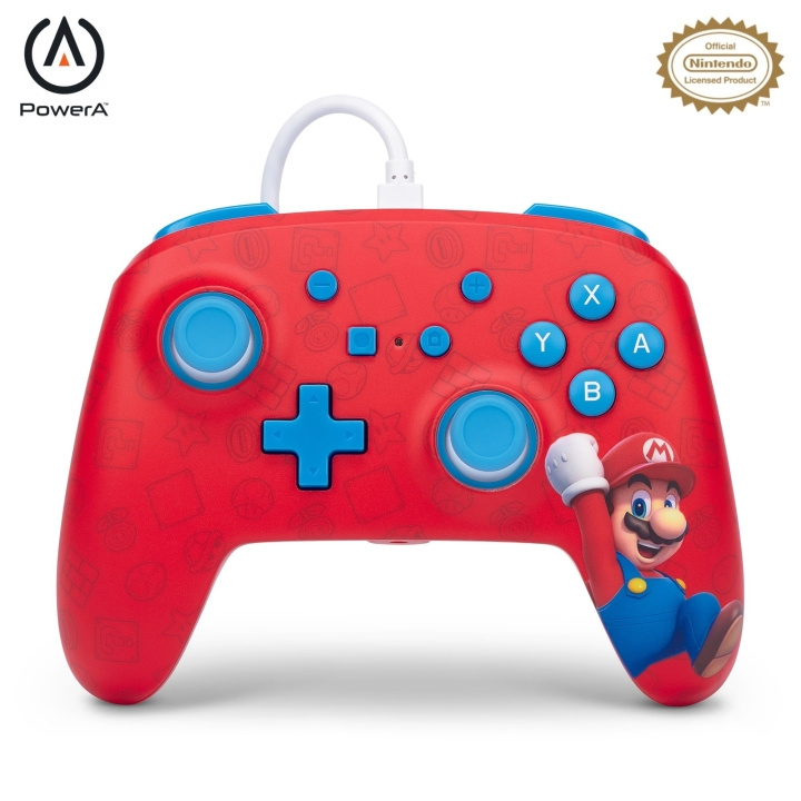 PowerA NSW ENH Wired Controller - WOO HOO MARIO / Nintendo Switch i gruppen Elektronikk / TV-spill & tilbehør / Nintendo Switch / Tilbehør hos TP E-commerce Nordic AB (C85478)