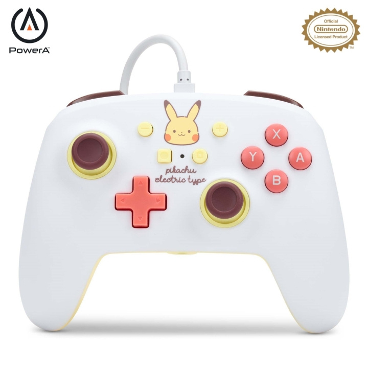 PowerA Enhanced Wired Controller for Nintendo Switch - Pikachu Electric Type i gruppen Elektronikk / TV-spill & tilbehør / Nintendo Switch hos TP E-commerce Nordic AB (C85486)