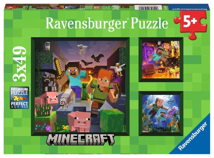 Ravensburger Minecraft Biomes 3x49p - (10105621) i gruppen LEKER, BARN OG BABY / Leker / Barnas puslespill hos TP E-commerce Nordic AB (C85696)