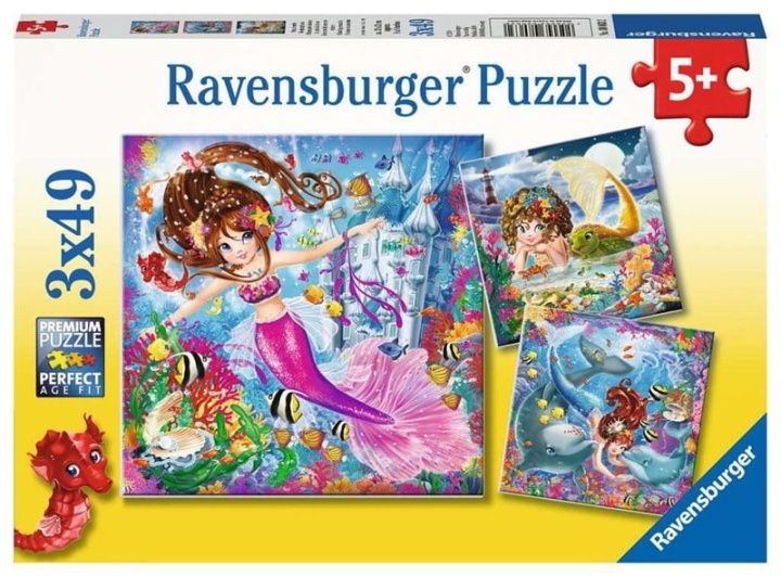 Ravensburger Sjarmerende havfruer 3x49p - 08063 i gruppen LEKER, BARN OG BABY / Leker / Barnas puslespill hos TP E-commerce Nordic AB (C85773)