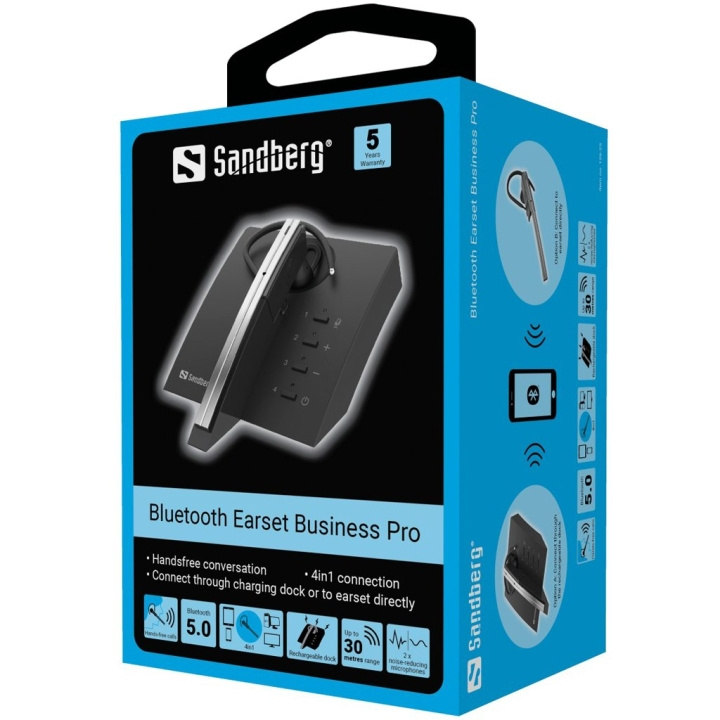 Sandberg Bluetooth Earset Business Pro i gruppen Datautstyr / Datamaskin Tilbehør / Headset hos TP E-commerce Nordic AB (C85946)