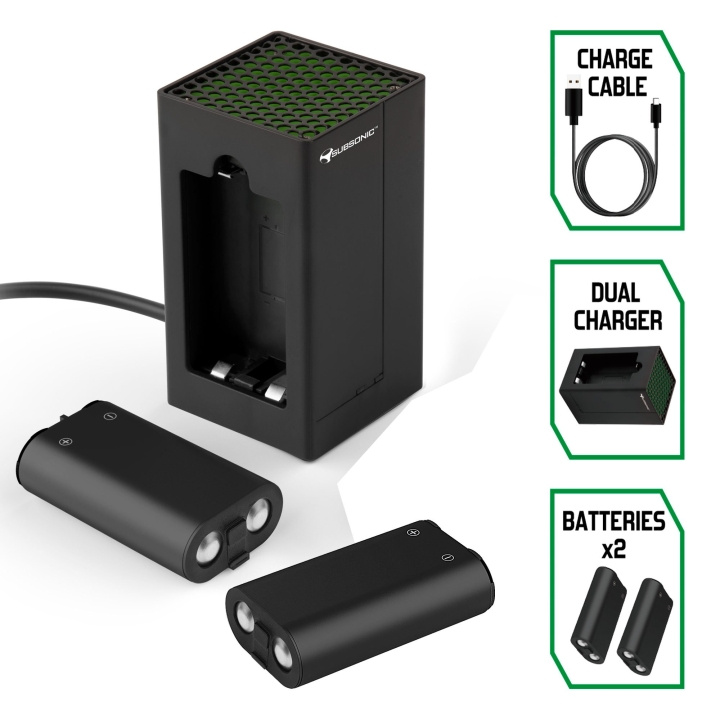 SuBsonic XBOX Dual Power Pack i gruppen Elektronikk / TV-spill & tilbehør / Xbox hos TP E-commerce Nordic AB (C85959)