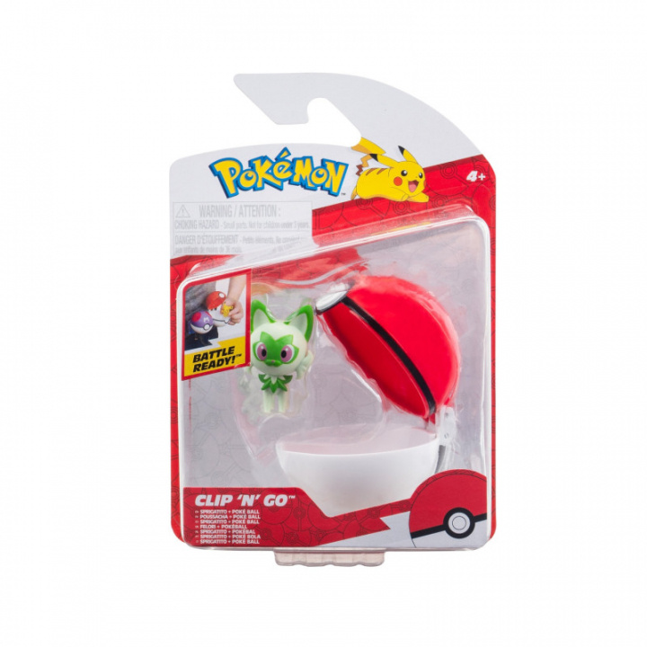 Pokémon Clip N Go - Sprigatito og Poke Ball (PKW3629) i gruppen LEKER, BARN OG BABY / Leker / Figurer, miniatyrer og tilbehør hos TP E-commerce Nordic AB (C85995)