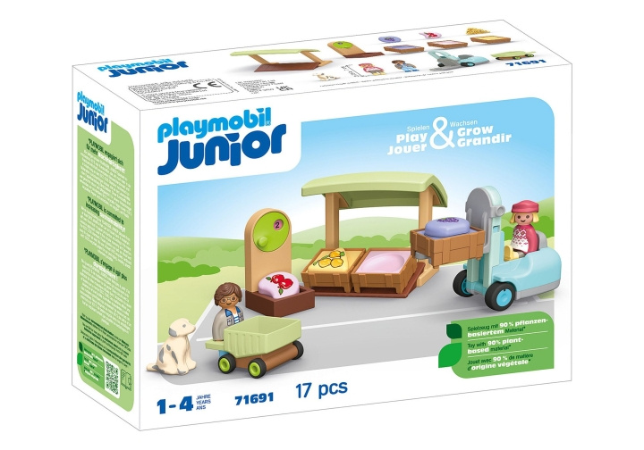 Playmobil Junior: Økologisk markedsbod og gaffeltruck (71691) i gruppen LEKER, BARN OG BABY / Leker / Leksaker hos TP E-commerce Nordic AB (C86064)