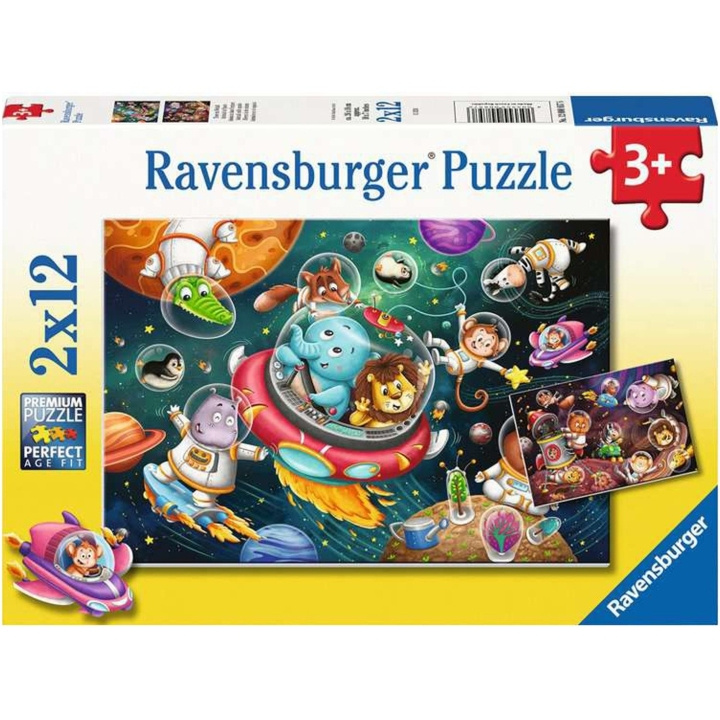 Ravensburger Puslespilldyr i verdensrommet 2x12p i gruppen LEKER, BARN OG BABY / Leker / Barnas puslespill hos TP E-commerce Nordic AB (C86135)