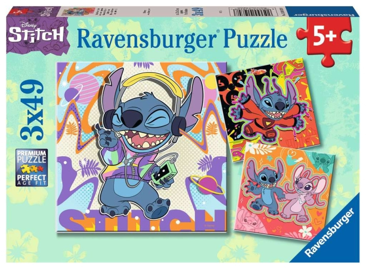 Ravensburger Puslespill Disney Stitch 3x49p i gruppen LEKER, BARN OG BABY / Leker / Barnas puslespill hos TP E-commerce Nordic AB (C86153)