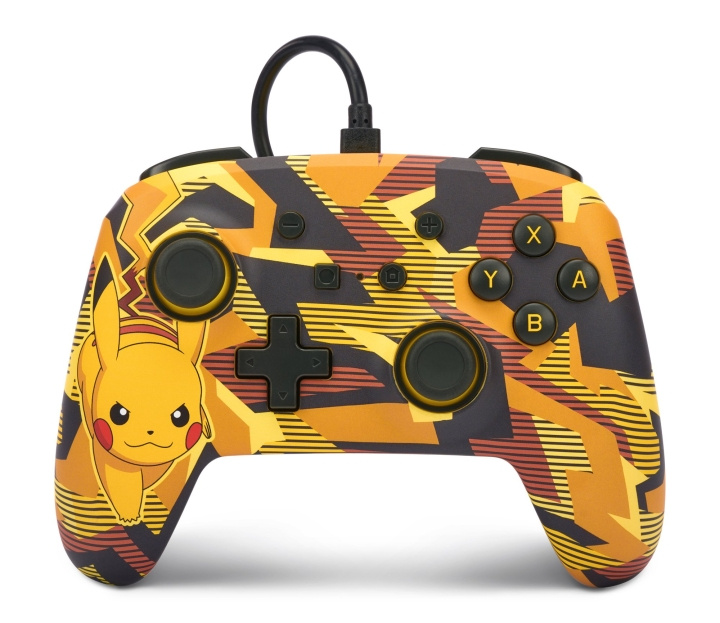 PowerA Enhanced Wired Controller - Nintendo Switch - Camo Storm Pikachu i gruppen Elektronikk / TV-spill & tilbehør / Nintendo Switch hos TP E-commerce Nordic AB (C86204)