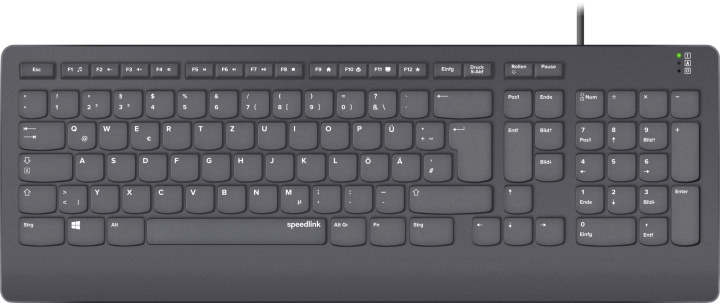 Speedlink HI-GENIC Antibakterielt tastatur, svart - DE Layout i gruppen Datautstyr / Mus & Tastatur / Tastatur / Kablede hos TP E-commerce Nordic AB (C86246)