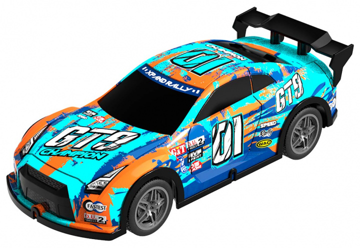 TEC-TOY Champion GT9 m/lys R/C 1:22, 27MHz - Blå/Orange (471251) i gruppen LEKER, BARN OG BABY / Radiostyrt / Radiostyrte biler hos TP E-commerce Nordic AB (C86317)