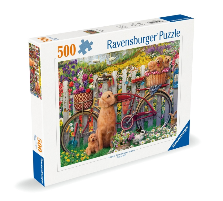 Ravensburger Puslespill Søte hunder i hagen 500p (12000209) i gruppen LEKER, BARN OG BABY / Leker / Barnas puslespill hos TP E-commerce Nordic AB (C86412)