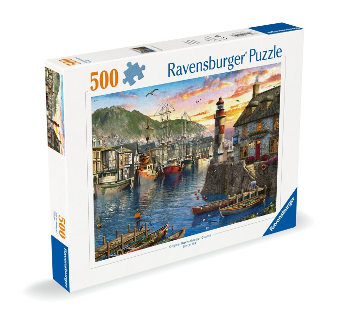 Ravensburger Puslespill Soloppgang ved havnen 500p (12000212) i gruppen LEKER, BARN OG BABY / Leker / Barnas puslespill hos TP E-commerce Nordic AB (C86413)