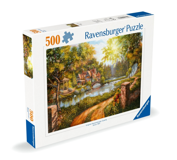 Ravensburger Puzzle Cottage ved elven 500p (12000218) i gruppen LEKER, BARN OG BABY / Leker / Barnas puslespill hos TP E-commerce Nordic AB (C86416)