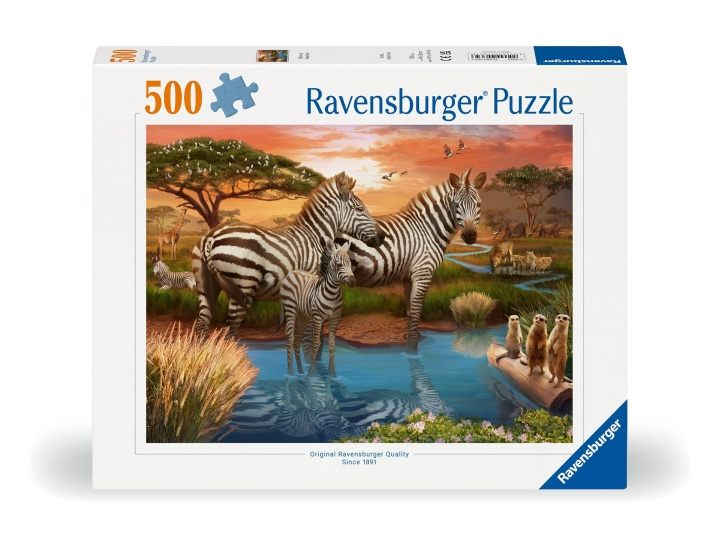 Ravensburger Puslespill Zebraer i solnedgang 500p (12000365) i gruppen LEKER, BARN OG BABY / Leker / Barnas puslespill hos TP E-commerce Nordic AB (C86447)