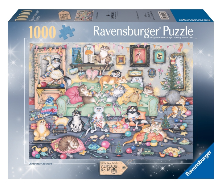 Ravensburger Puslespill Crazy Cats Christmas Crackers 1000p (12001244) i gruppen LEKER, BARN OG BABY / Leker / Barnas puslespill hos TP E-commerce Nordic AB (C86599)