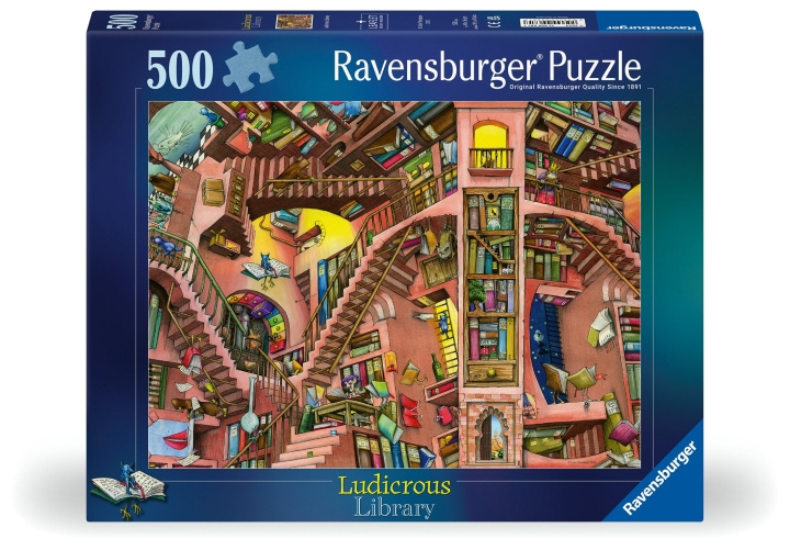 Ravensburger Puslespill Ludicrous Library 500p (12000681) i gruppen LEKER, BARN OG BABY / Leker / Barnas puslespill hos TP E-commerce Nordic AB (C86602)