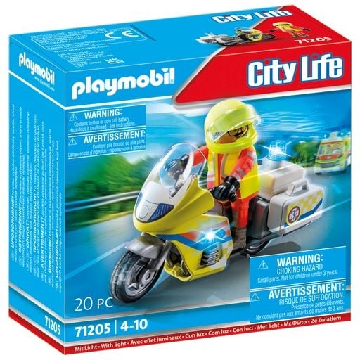 Playmobil Akuttmedisinsk motorsykkel med blinkende lys (71205) i gruppen LEKER, BARN OG BABY / Leker / Leksaker hos TP E-commerce Nordic AB (C86659)