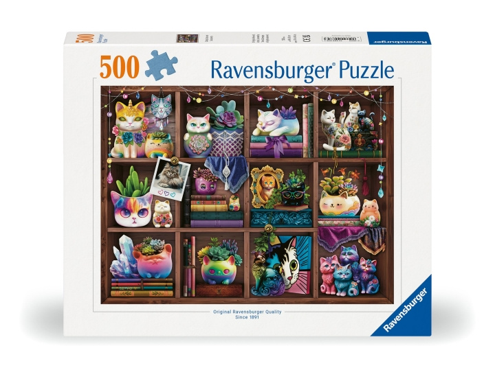 Ravensburger Puslespill Cubby Katter og Sukkulenter 500p (12000874) i gruppen LEKER, BARN OG BABY / Leker / Barnas puslespill hos TP E-commerce Nordic AB (C86710)