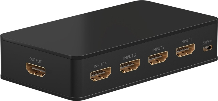 Goobay Manuell HDMI™-omkopplare 4 till 1 (4K @ 60 Hz) för att växla mellan 4x HDMI™-enheter som är anslutna till 1x HDMI™-skärm i gruppen Datautstyr / Kabler og adaptere / HDMI/VGA/DVI-switcher hos TP E-commerce Nordic AB (C86864)