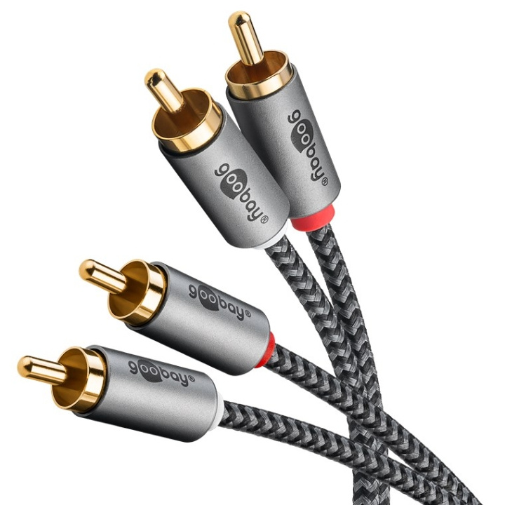 Goobay Stereo RCA-kabel, 1 m 2x RCA-kontakt (lyd venstre/høyre) > 2x RCA-kontakt (lyd venstre/høyre) i gruppen Elektronikk / Kabler og adaptere / RCA / Kabler hos TP E-commerce Nordic AB (C86894)