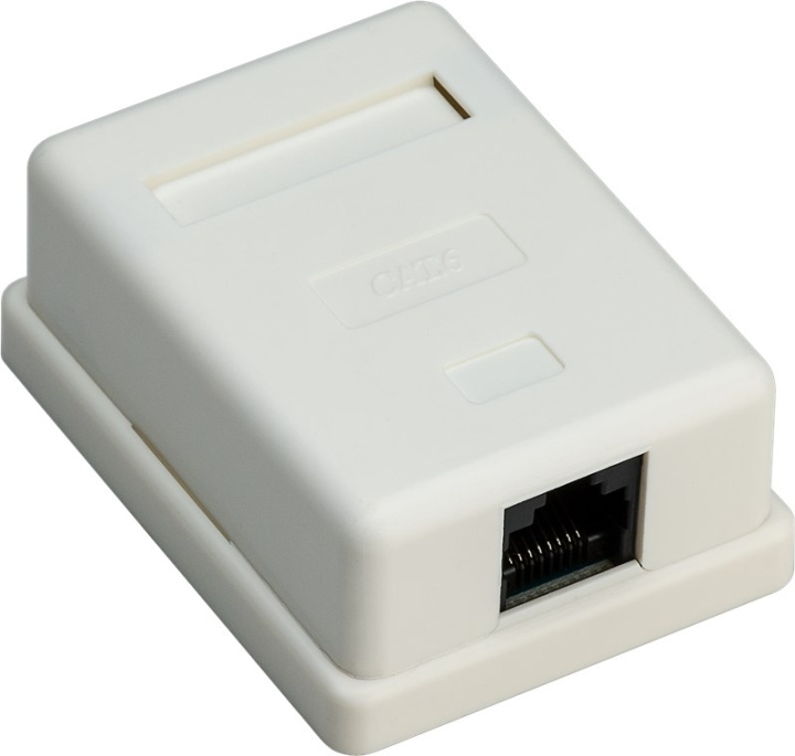 Goobay 1-port RJ45-kopplingsdosa, CAT 6, UTP, vit okapslad i gruppen Datautstyr / Kabler og adaptere / Nettverk / Adaptere og koblinger hos TP E-commerce Nordic AB (C86920)