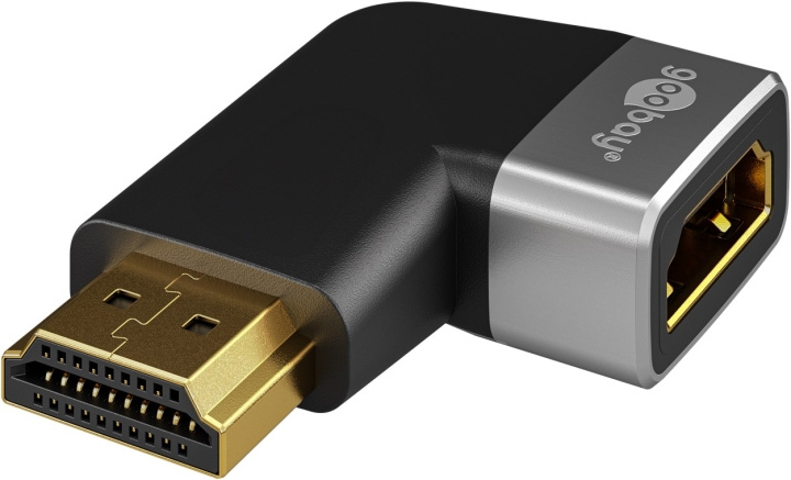 Goobay HDMI™ vinkeladapter 270° horisontal, 8K @ 60 Hz, guldpläterad HDMI™-uttag (typ A) > HDMI™ kontakt (typ A) 270 ° i gruppen Elektronikk / Kabler og adaptere / HDMI / Adaptere hos TP E-commerce Nordic AB (C86972)