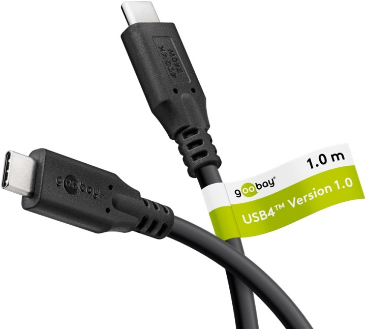 Goobay USB-C™-kabel, USB4™, 240 W, 40 Gbit/s, Power Delivery, 1 m USB-C™-kontakt > USB-C™-kontakt i gruppen Datautstyr / Kabler og adaptere / USB / USB-C hos TP E-commerce Nordic AB (C86989)