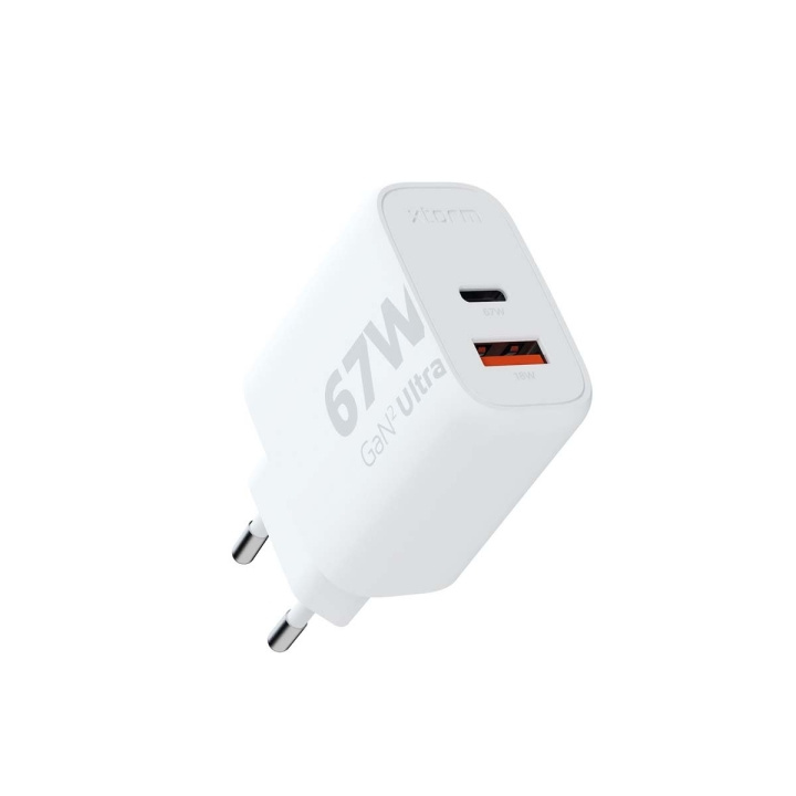 Xtorm 67 W GaN2 Ultra hjemmelader USB-C PD/USB-A hvit i gruppen SMARTTELEFON & NETTBRETT / Ladere og Kabler / Vegglader / Vegglader USB hos TP E-commerce Nordic AB (C87237)